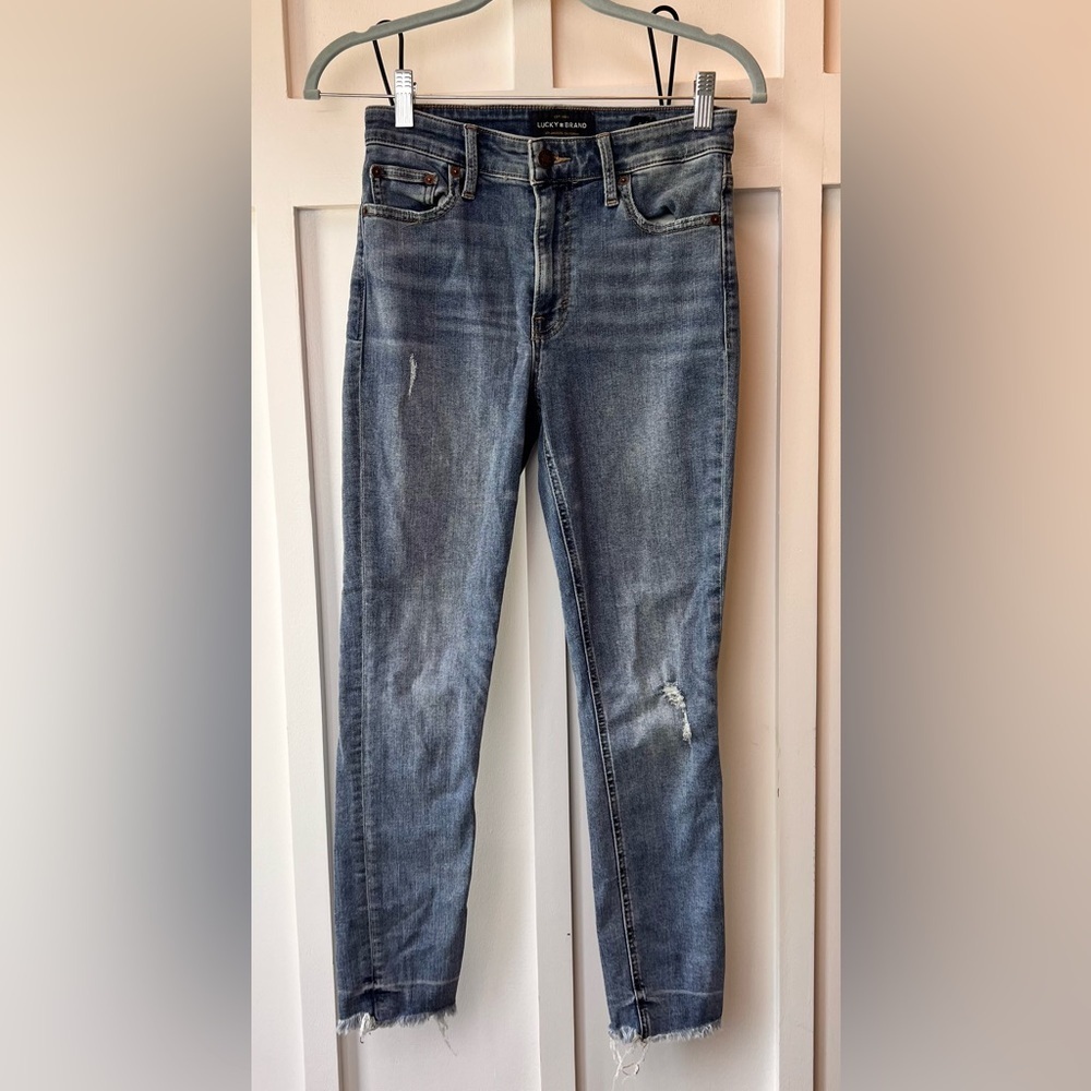 Lucky Brand Jeans 4 / 27 Blue Bridgette Crop Skinny Denim Jean Low Rise 90s Y2K